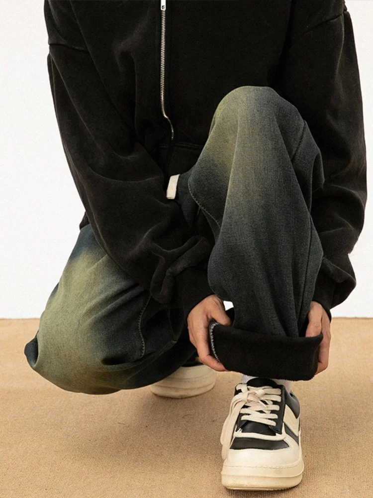 Retro American Denim Jeans Men's Autumn Winter Thickened Fleece Wide Leg Pants Micro Flared Floor-Length Trousers
Retro American Denim Jeans Men's Autumn Winter Thickened Fleece Wide Leg Pants Micro Flared Floor-Length Trousers