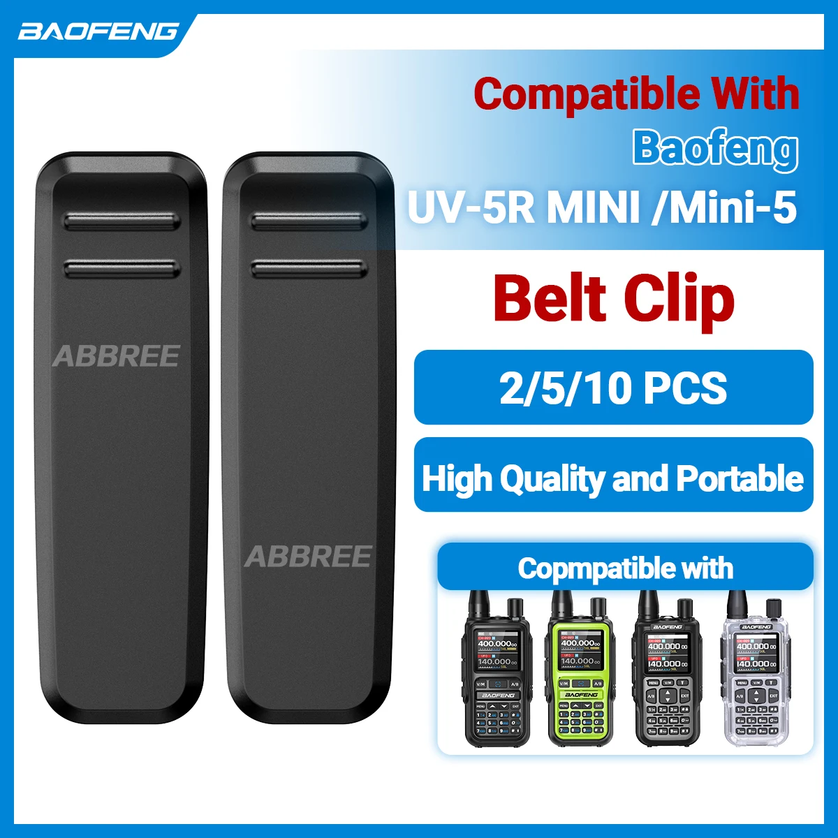2/5/10 PCS Baofeng UV-5R Mini Mini-5 Walkie Talkie Belt Clip Portable and Lightweight Comfortable to Wear for Camping
2/5/10 PCS Baofeng UV-5R Mini Mini-5 Walkie Talkie Belt Clip Portable and Lightweight Comfortable to Wear for Camping