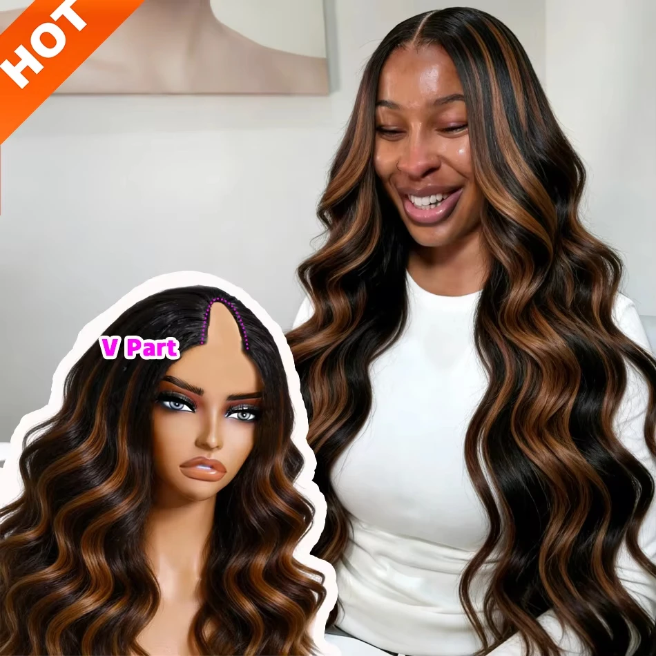 1B/30 V Part Wig Human Hair Highlights Body Wave Human Hair No Leave Out No Glue Upgrade U Part Human Hair Wig 250% Density
1B/30 V Part Wig Human Hair Highlights Body Wave Human Hair No Leave Out No Glue Upgrade U Part Human Hair Wig 250% Density