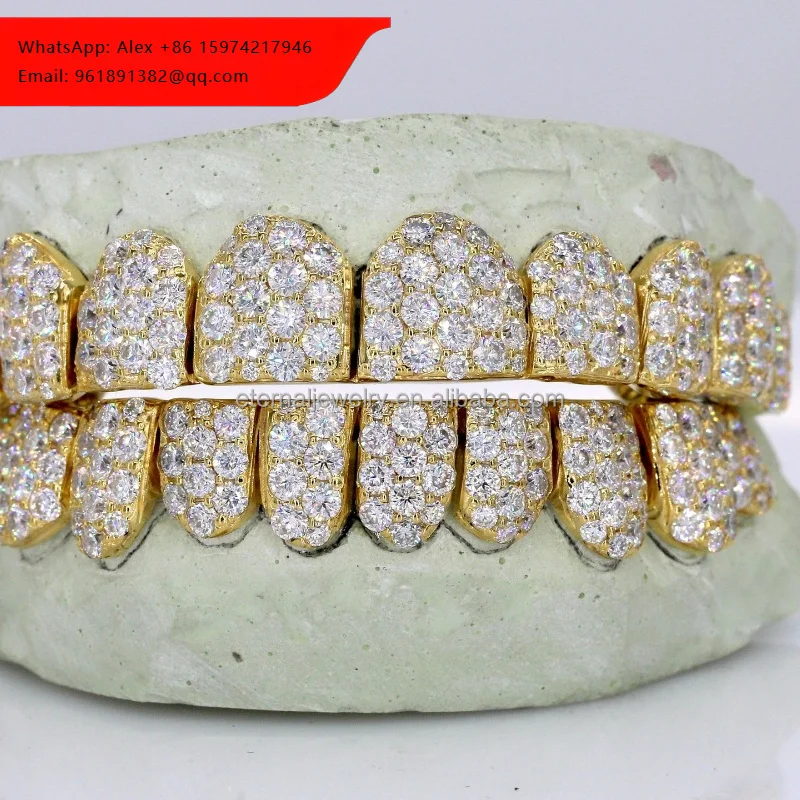 Custom Women Men Top Bottom 2 4 6 8 10 S925 Silver Solid Gold VVS Moissanite Diamond Honeycomb Setting Perm Cut Teeth Grillz
Custom Women Men Top Bottom 2 4 6 8 10 S925 Silver Solid Gold VVS Moissanite Diamond Honeycomb Setting Perm Cut Teeth Grillz