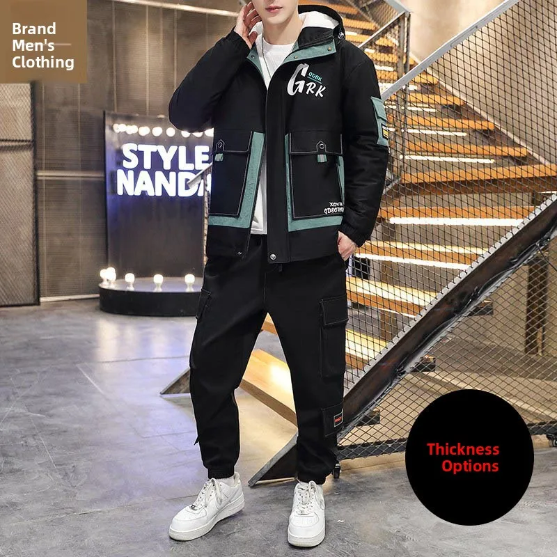 Men's Fce Lined Thiened Casual Set Hooded Jaet with Long Pants Two Piece Set Autumn Winter New Arrival Polyester Fiber
Men's Fce Lined Thiened Casual Set Hooded Jaet with Long Pants Two Piece Set Autumn Winter New Arrival Polyester Fiber