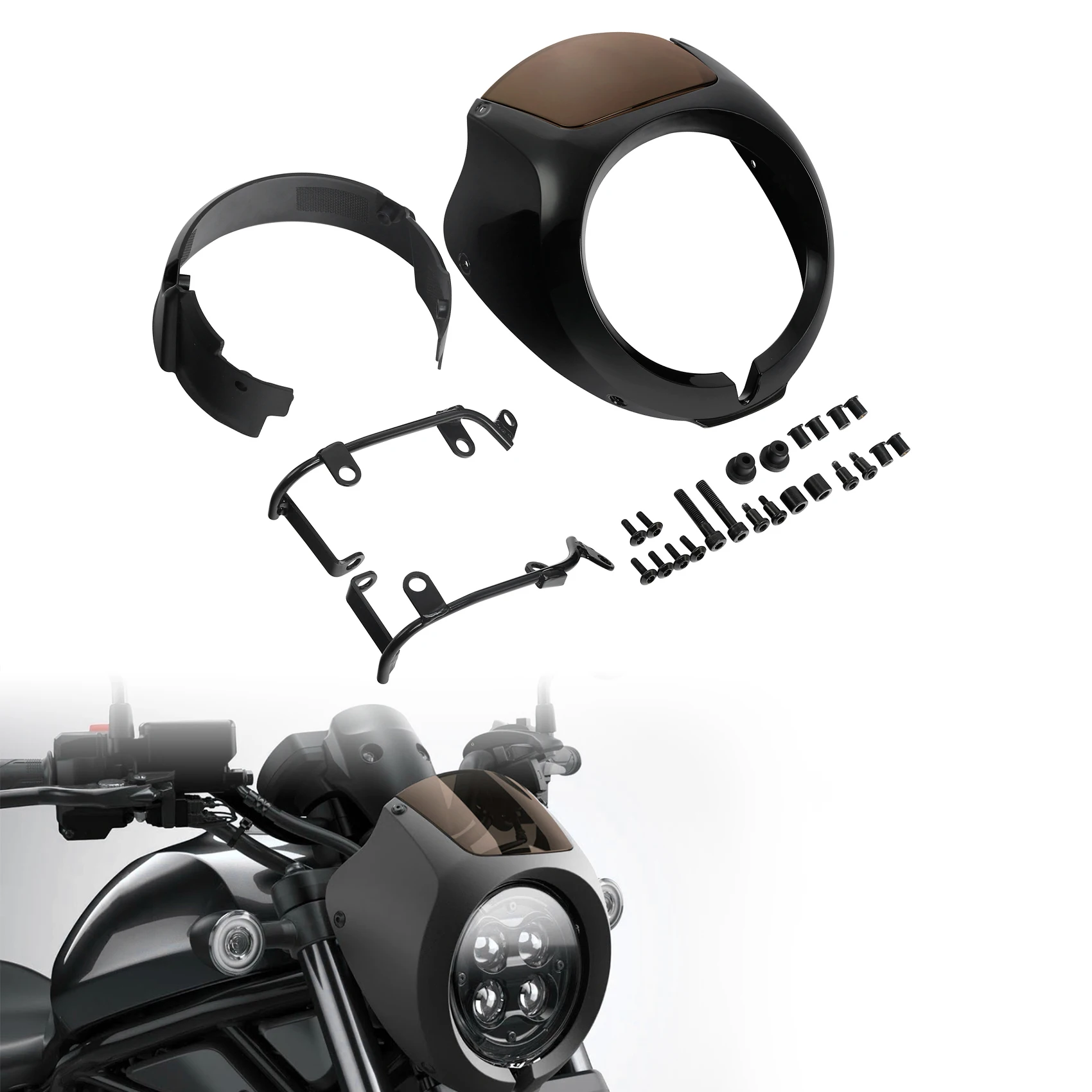 Headlight Fairing W/ Windshield Windscreen For Honda Rebel CMX1100 2021-2023 Motorcycle
Headlight Fairing W/ Windshield Windscreen For Honda Rebel CMX1100 2021-2023 Motorcycle