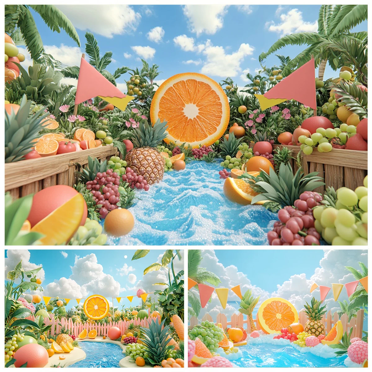 Summer Fruit Party Photography Backdrop Grape Pineapple Fence Beach Seaside Baby Birthday Holiday Party Decor Photo Background
Summer Fruit Party Photography Backdrop Grape Pineapple Fence Beach Seaside Baby Birthday Holiday Party Decor Photo Background