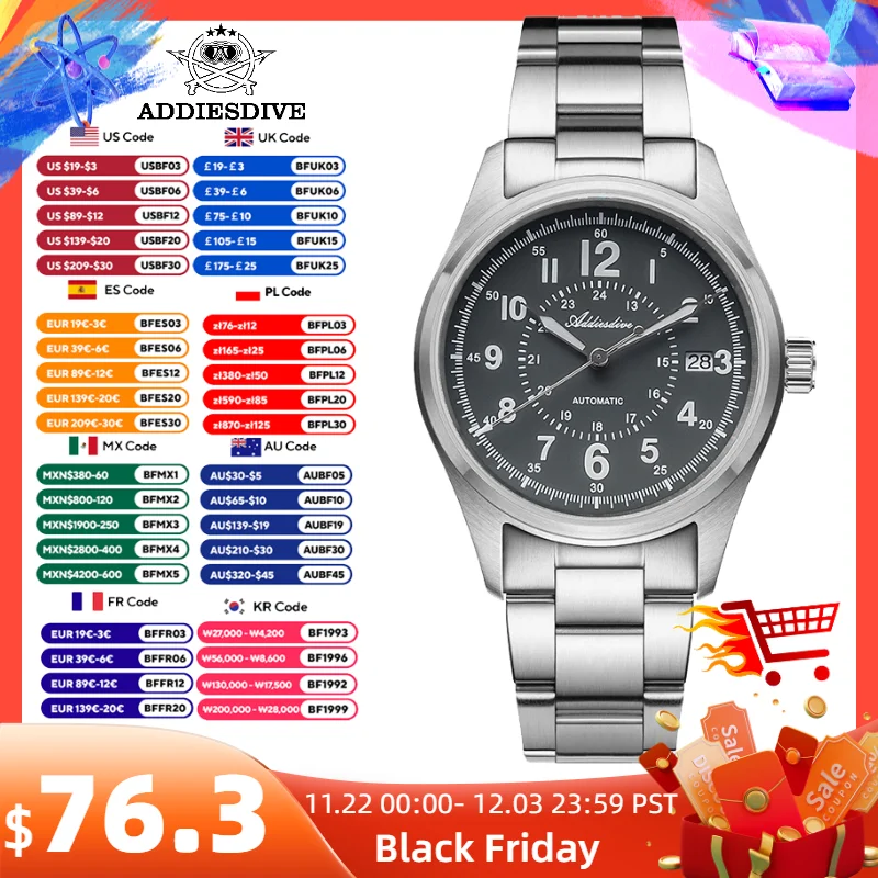 ADDIESDIVE Watch New Sappire Luxury NH35 Automatic Watch Mechanical 39mm BGW9 Luminous Diving 200m Waterproof Men Wristwatch
ADDIESDIVE Watch New Sappire Luxury NH35 Automatic Watch Mechanical 39mm BGW9 Luminous Diving 200m Waterproof Men Wristwatch