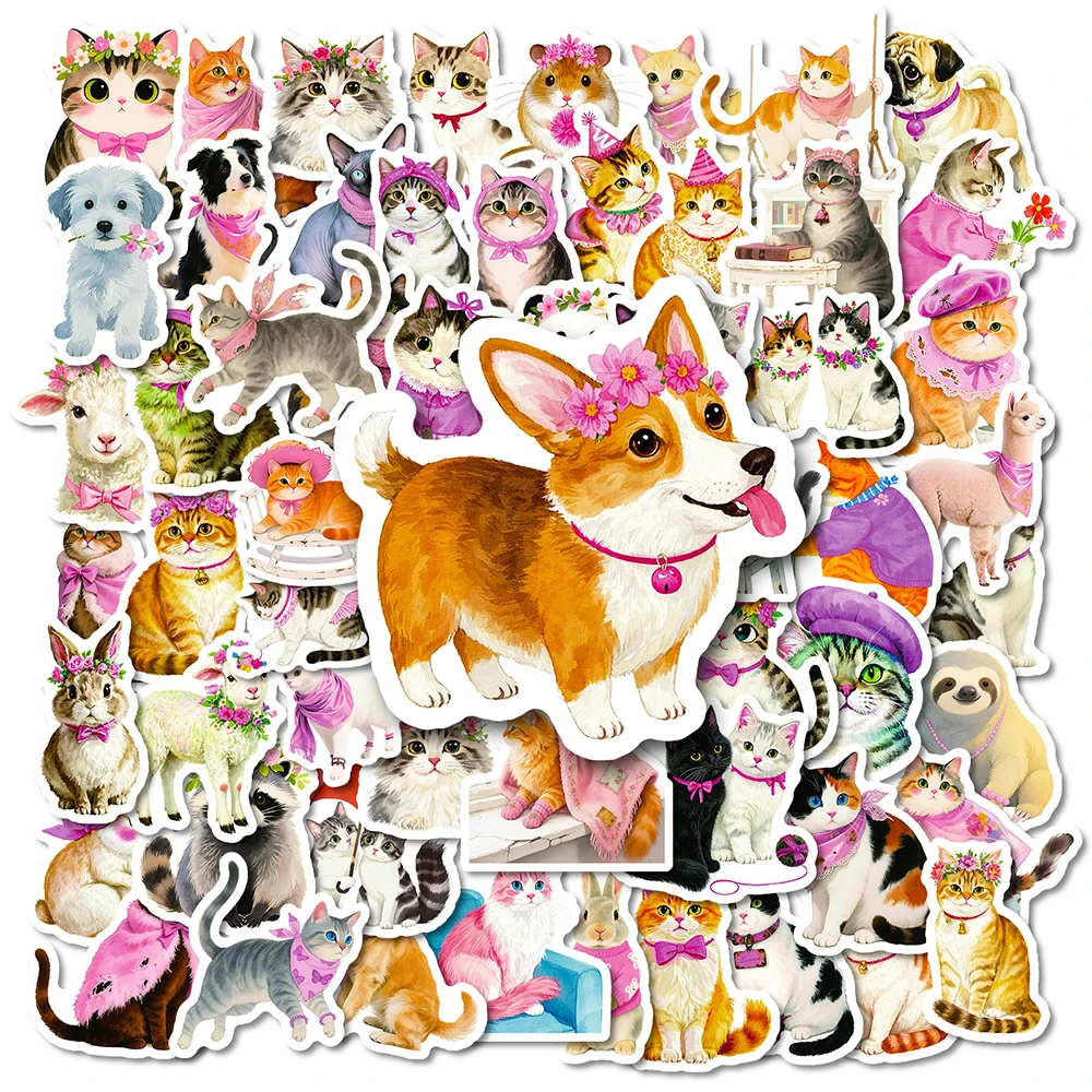10/30/56pcs Funny Cute Dressing Up Animal Stickers Kawaii Cat Dog Rabbit Cartoon Sticker Scrapbook Phone Laptop Bike Decals Pack
10/30/56pcs Funny Cute Dressing Up Animal Stickers Kawaii Cat Dog Rabbit Cartoon Sticker Scrapbook Phone Laptop Bike Decals Pack