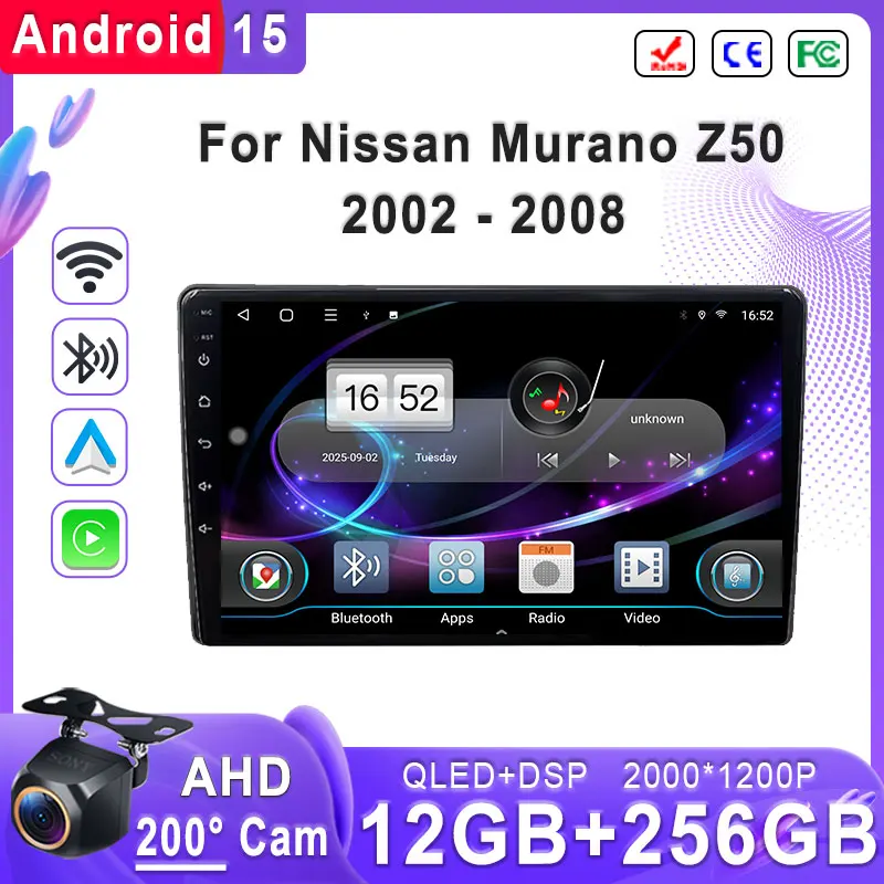 Android 15 For Nissan Murano Z50 2002 - 2008 Car Radio Multimedia Video Player Navigation stereo GPS Screen Head Unit DVD GPS
Android 15 For Nissan Murano Z50 2002 - 2008 Car Radio Multimedia Video Player Navigation stereo GPS Screen Head Unit DVD GPS