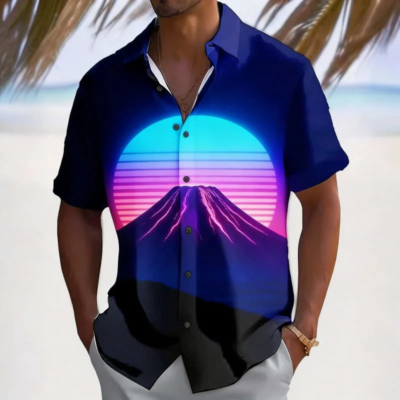 Men's Exquisite Neon Landscape Inspired Print Short Sleeve Shirt Casual Fashion For Summer Vacation And Daily Street Outfits
Men's Exquisite Neon Landscape Inspired Print Short Sleeve Shirt Casual Fashion For Summer Vacation And Daily Street Outfits