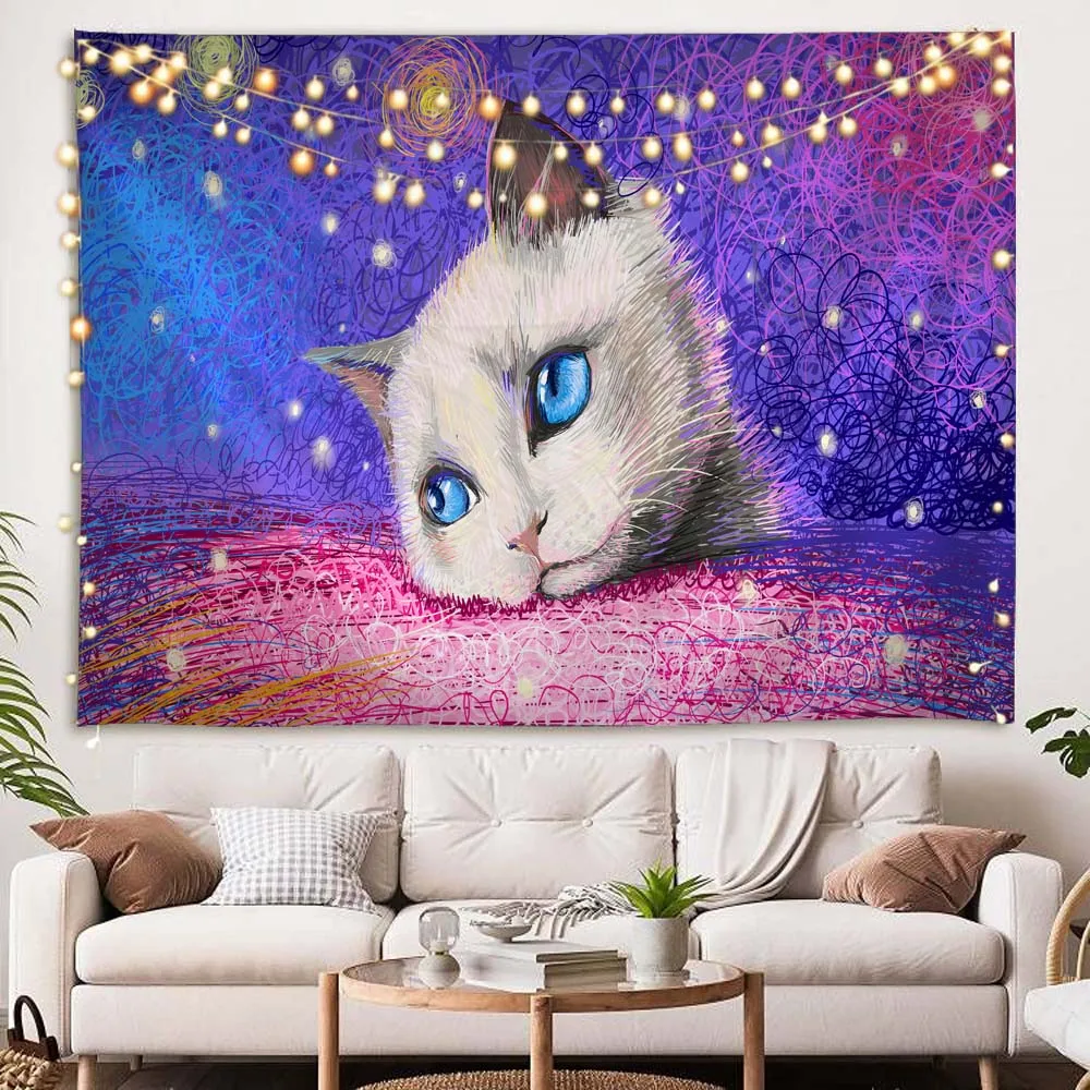 Cartoon Cat Printed Tapestry Animal Aesthetics Wall Hanging Cloth Home Dormitory Bedroom Party Wall Decoration Gift
Cartoon Cat Printed Tapestry Animal Aesthetics Wall Hanging Cloth Home Dormitory Bedroom Party Wall Decoration Gift