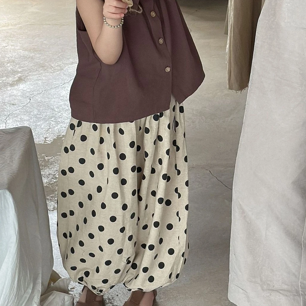 Girls Pants Casual Sweet Polka Dot Loose Pants 2024 Summer New Childrens Clothes Mori Casual Simple Girls and All-matching
Girls Pants Casual Sweet Polka Dot Loose Pants 2024 Summer New Childrens Clothes Mori Casual Simple Girls and All-matching