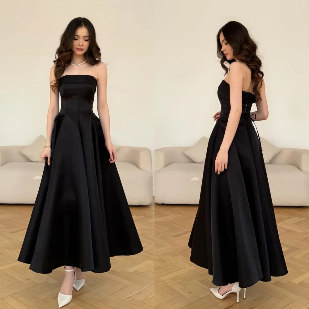 Customized Soft Black Jersey Evening Dress Exquisite Strapless Sleeveless Homecoming Dresses Modern Special Occasion Gowns
Customized Soft Black Jersey Evening Dress Exquisite Strapless Sleeveless Homecoming Dresses Modern Special Occasion Gowns