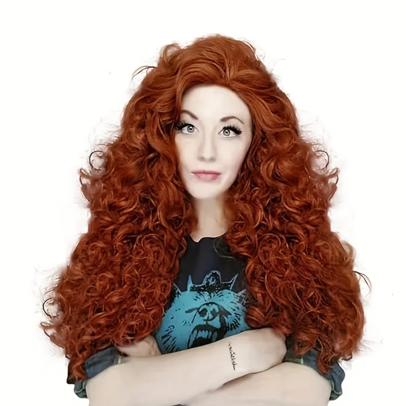 Long Curly Synthetic Wig for Cosplay Party, Brave-Princess Inspired, Brown Fluffy Volume Wavy Hair, Merida Style Costume
Long Curly Synthetic Wig for Cosplay Party, Brave-Princess Inspired, Brown Fluffy Volume Wavy Hair, Merida Style Costume