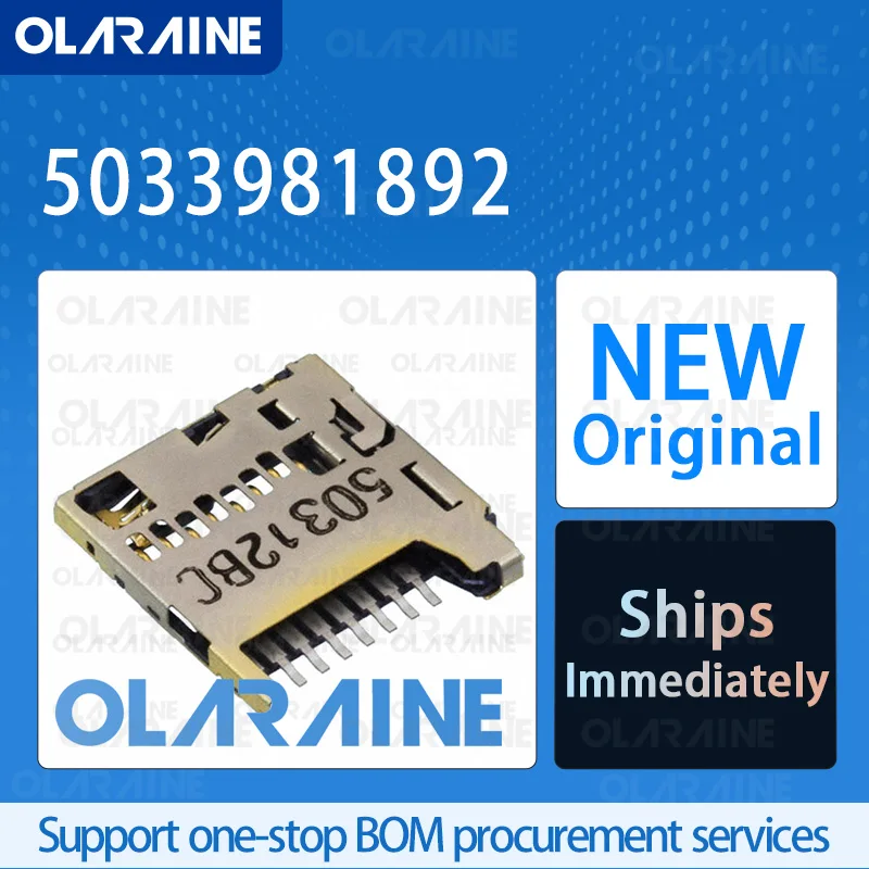 20/50/100Pcs 5033981892 100% new original IC chip memory card connector 8 Contact Current: 500 mA
20/50/100Pcs 5033981892 100% new original IC chip memory card connector 8 Contact Current: 500 mA