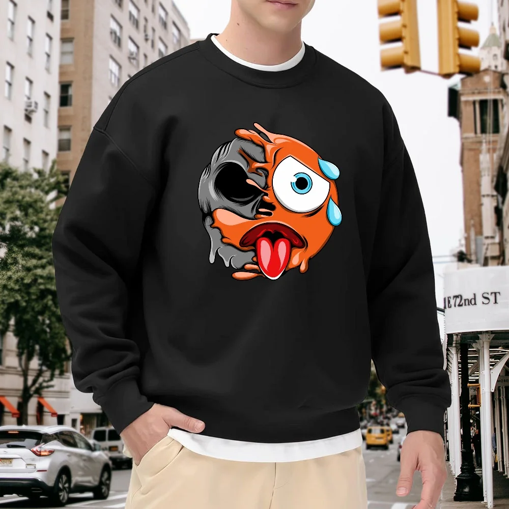 Men's Black Loose-Fitting Crewneck Sweatshirt with Cartoon Print, Casual Street Style Top, Comfortable and Versatile for Everyday Wear, Trendy and Unique Pattern Design
Men's Black Loose-Fitting Crewneck Sweatshirt with Cartoon Print, Casual Street Style Top, Comfortable and Versatile for Everyday Wear, Trendy and Unique Pattern Design
