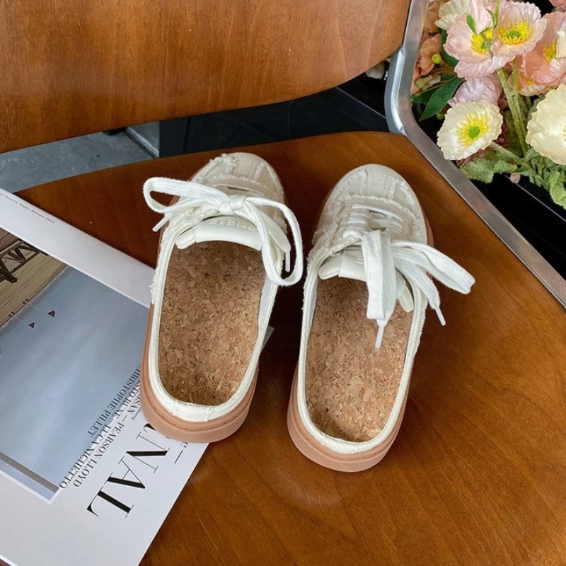 Retro Women's Shoes Exquisite Canvas Mueller Slippers for Woman New Korean Version Casual Shoes Designer Shoes Zapatos De Mujer
Retro Women's Shoes Exquisite Canvas Mueller Slippers for Woman New Korean Version Casual Shoes Designer Shoes Zapatos De Mujer