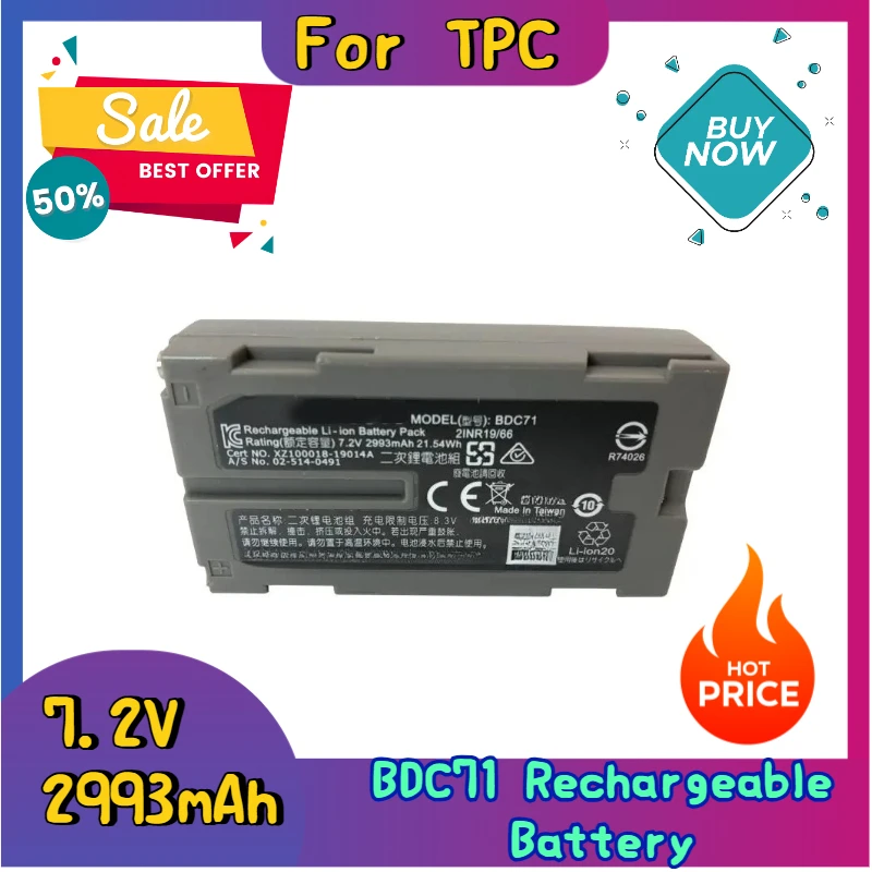 7.2V 2993mAh BDC71 Rechargeable Battery for Top GM52 Total StationBDC71 2993mAh Li-ion Battery
7.2V 2993mAh BDC71 Rechargeable Battery for Top GM52 Total StationBDC71 2993mAh Li-ion Battery