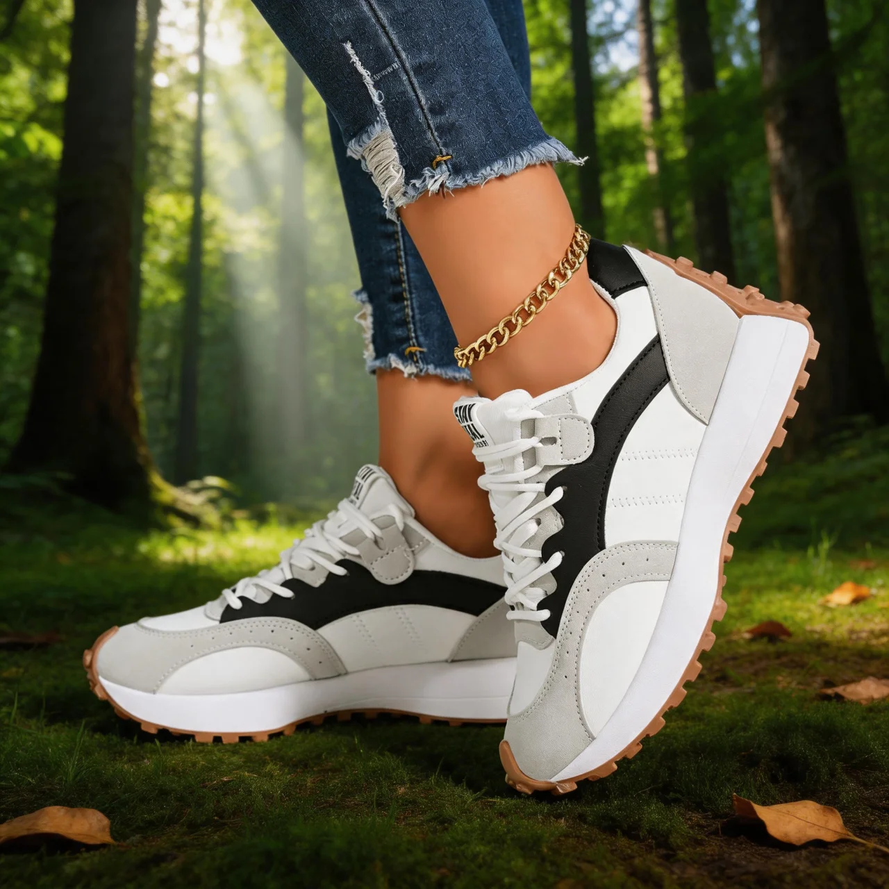 Fashion Casual Sneakers Color Blocked Interior Height Boosting Flat Casual Shoes Designer Anti Slip White Shoes Women's Shoes
Fashion Casual Sneakers Color Blocked Interior Height Boosting Flat Casual Shoes Designer Anti Slip White Shoes Women's Shoes