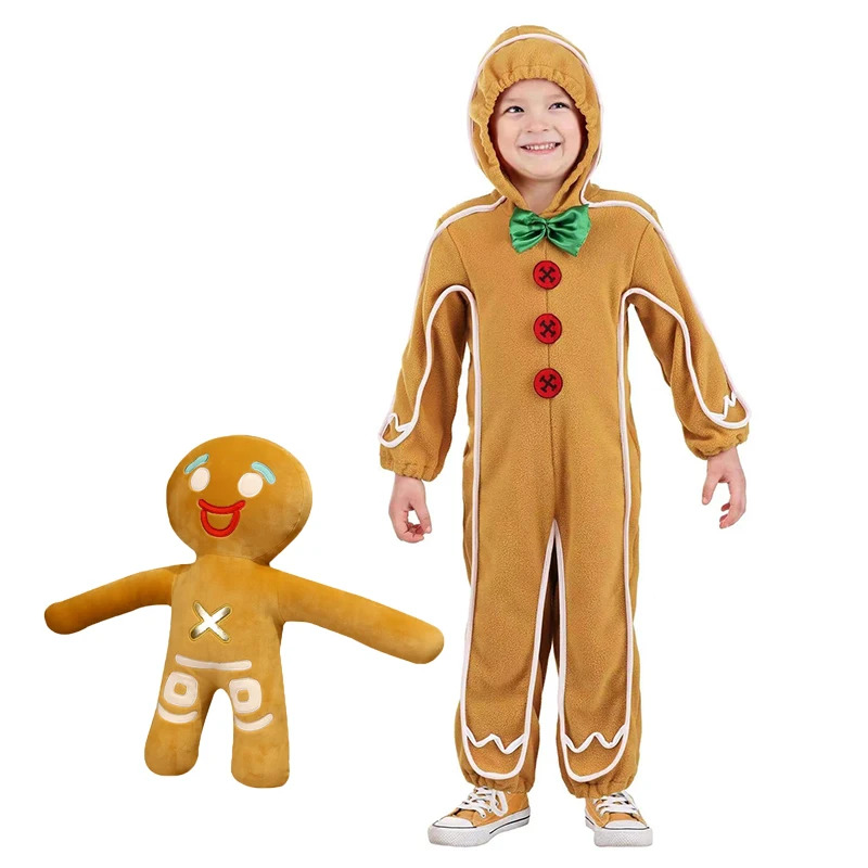Christmas Gingerbread Man Cosplay Costume Bodysuit Kids Jumpsuit Children Doll House Decoration for Kid Gifts Halloween 
Christmas Gingerbread Man Cosplay Costume Bodysuit Kids Jumpsuit Children Doll House Decoration for Kid Gifts Halloween