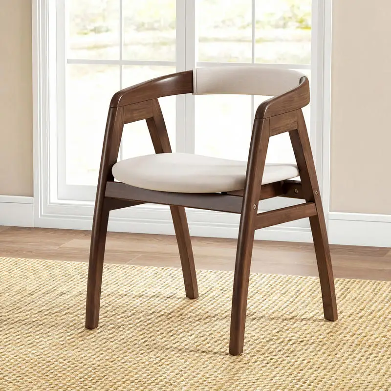 Bamboo Upholstered Dining Chair with Curved Back-Walnut
Bamboo Upholstered Dining Chair with Curved Back-Walnut