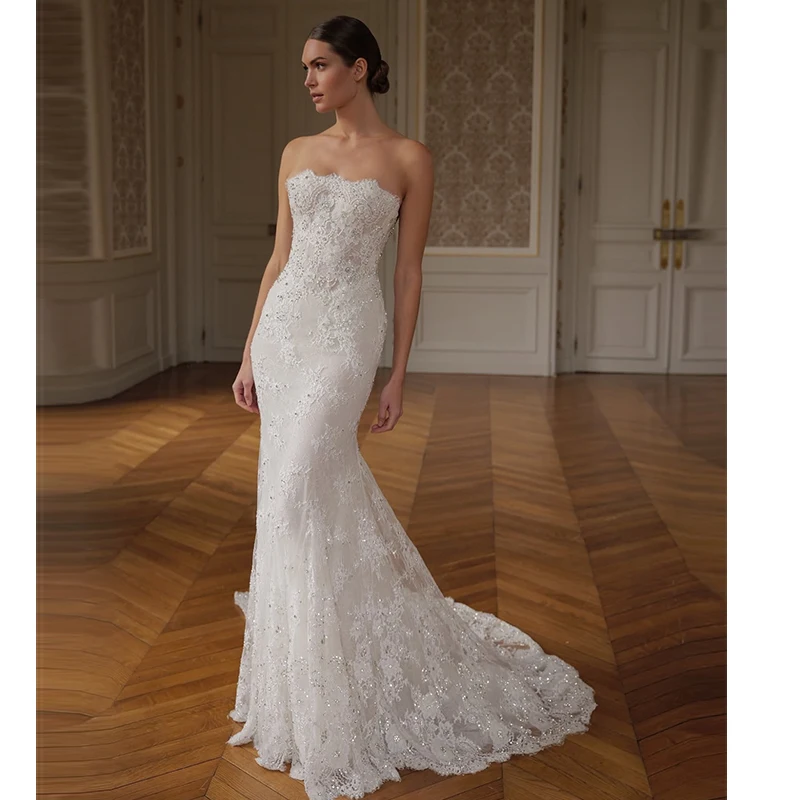 Romantic Mermaid Weddingdress Organza With Embroidery Bead Ball Gown Sheath Sleeveless Strapless Customized Bride Vestido De Nov
Romantic Mermaid Weddingdress Organza With Embroidery Bead Ball Gown Sheath Sleeveless Strapless Customized Bride Vestido De Nov