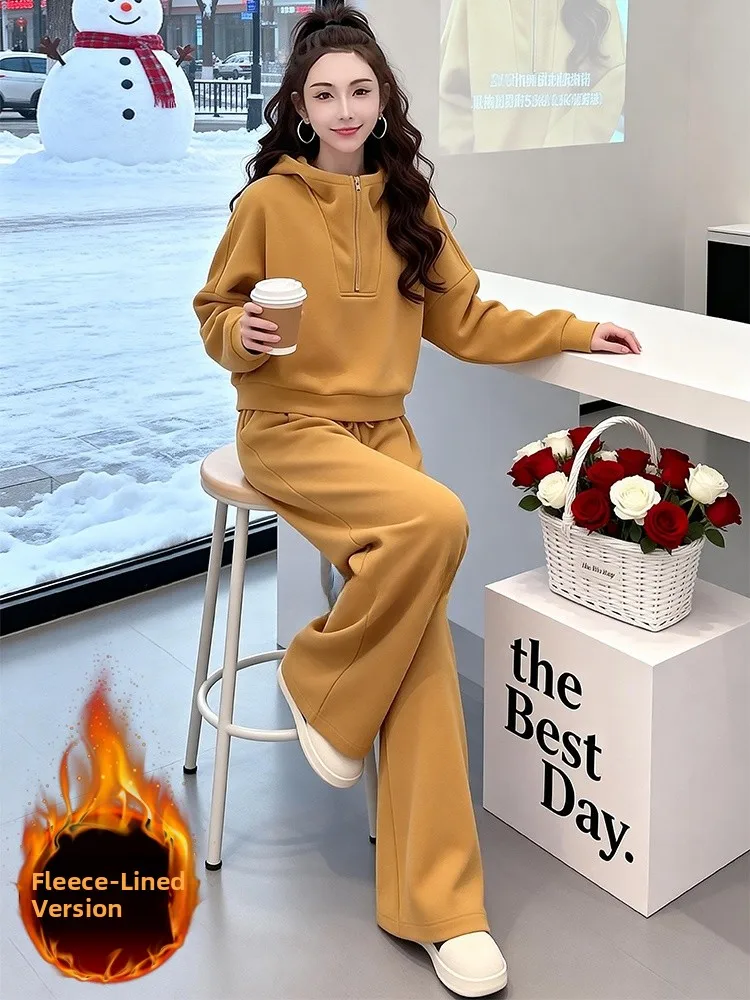 Retro Hong Kong Style Women's Casual Set Spring 2026 New Fleece Long Sleeve Hoodie High Waist Wide Leg Pants Running Two Piec...
Retro Hong Kong Style Women's Casual Set Spring 2026 New Fleece Long Sleeve Hoodie High Waist Wide Leg Pants Running Two Piec...