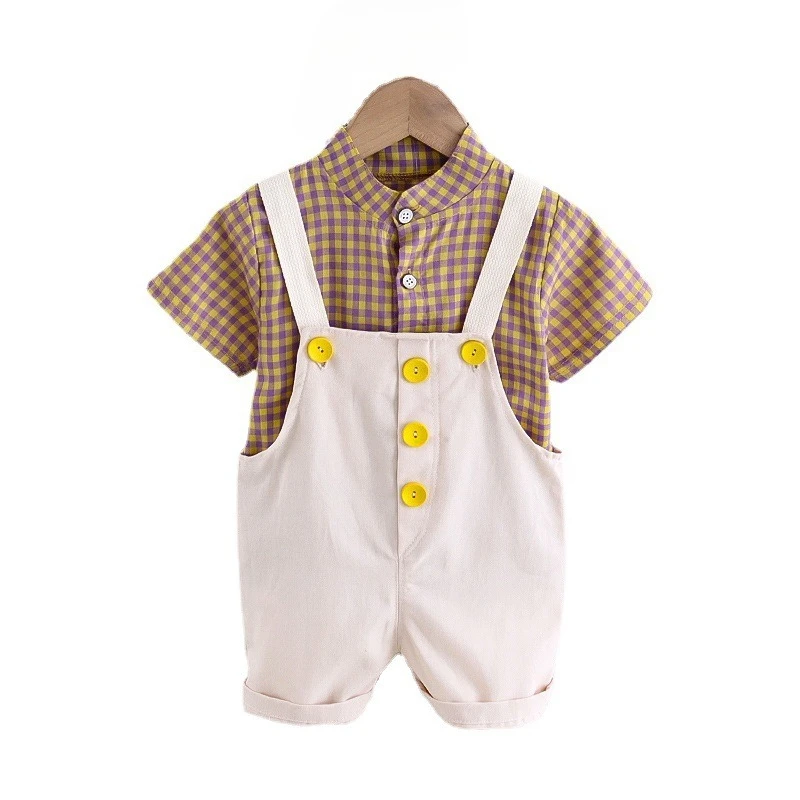 New Summer Baby Clothes Set Children Boys Short Sleeved Suit Shirt Overalls 2Pcs/Sets Kids Clothing Infant Casual Plaid Costume
New Summer Baby Clothes Set Children Boys Short Sleeved Suit Shirt Overalls 2Pcs/Sets Kids Clothing Infant Casual Plaid Costume