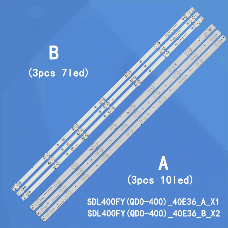 10set 30pcs LED Backlight strip For Dl4077 Dl4077i SDL400FY(QD0-400)_40E36_A_X1 SDL400FY(QD0-400)_40E36_B_X2
10set 30pcs LED Backlight strip For Dl4077 Dl4077i SDL400FY(QD0-400)_40E36_A_X1 SDL400FY(QD0-400)_40E36_B_X2