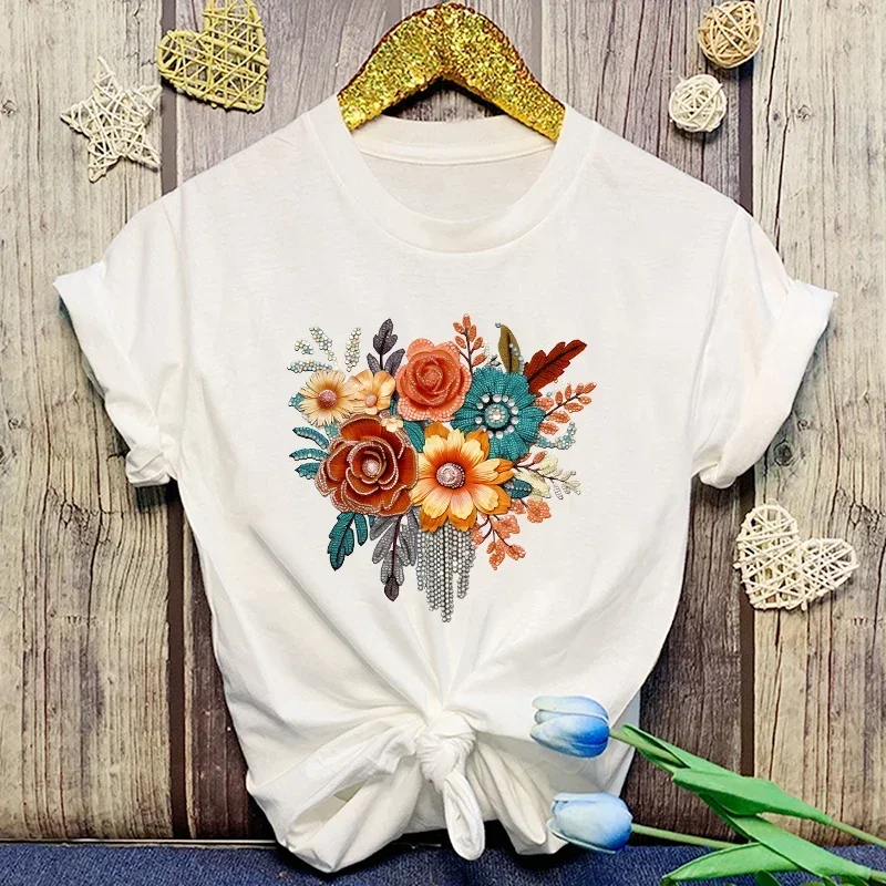 Fashion Flower Printed Short Sleeve Flower T-Shirt For Women Summer Casual T-Shirts Creative Personalized Tee Tops
Fashion Flower Printed Short Sleeve Flower T-Shirt For Women Summer Casual T-Shirts Creative Personalized Tee Tops