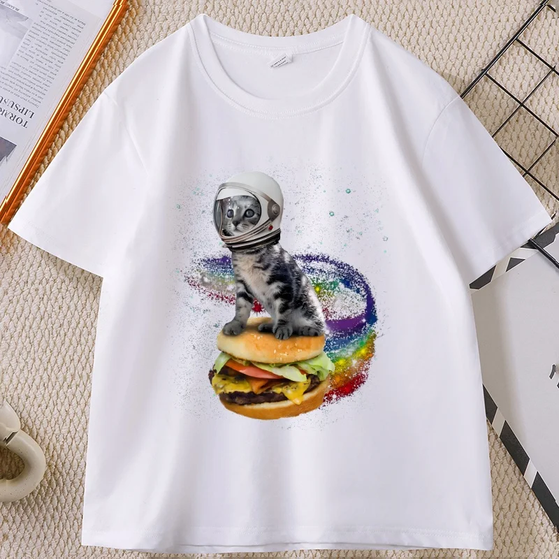 Astronaut Cat Burger T Shirt Funny Space Kitty T-Shirt Men Women Cosmic Cheeseburger Galaxy Cat Tee Cute Cat Printed Tshirt
Astronaut Cat Burger T Shirt Funny Space Kitty T-Shirt Men Women Cosmic Cheeseburger Galaxy Cat Tee Cute Cat Printed Tshirt