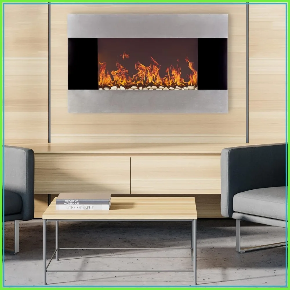 Electric Fireplace - 36 Inch Wall Mounted Fireplace Heater with Remote Control Adjustable LED Flame Brightness and Heat
Electric Fireplace - 36 Inch Wall Mounted Fireplace Heater with Remote Control Adjustable LED Flame Brightness and Heat
