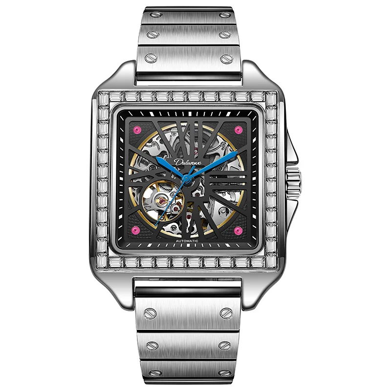 Automatic watch square diamond design men's wristwatch waterproof skeleton luxury fashion mechanical wristwatch
Automatic watch square diamond design men's wristwatch waterproof skeleton luxury fashion mechanical wristwatch