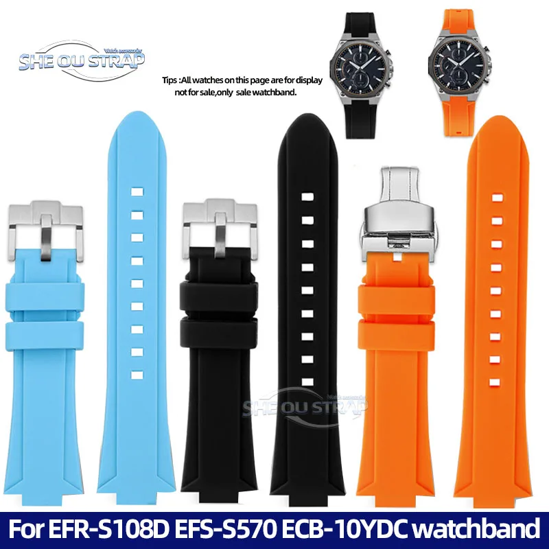 Waterproof Silicone Watch Band For Casio EFR-S108D EFS-S570 ECB-10YDC Watch Strap Modify With Men's EFRS108D Watch Chain
Waterproof Silicone Watch Band For Casio EFR-S108D EFS-S570 ECB-10YDC Watch Strap Modify With Men's EFRS108D Watch Chain