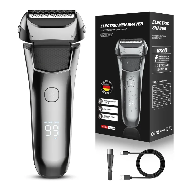 Reciprocating electric shaver for men with digital display, fully washable, floating head, rechargeable
Reciprocating electric shaver for men with digital display, fully washable, floating head, rechargeable
