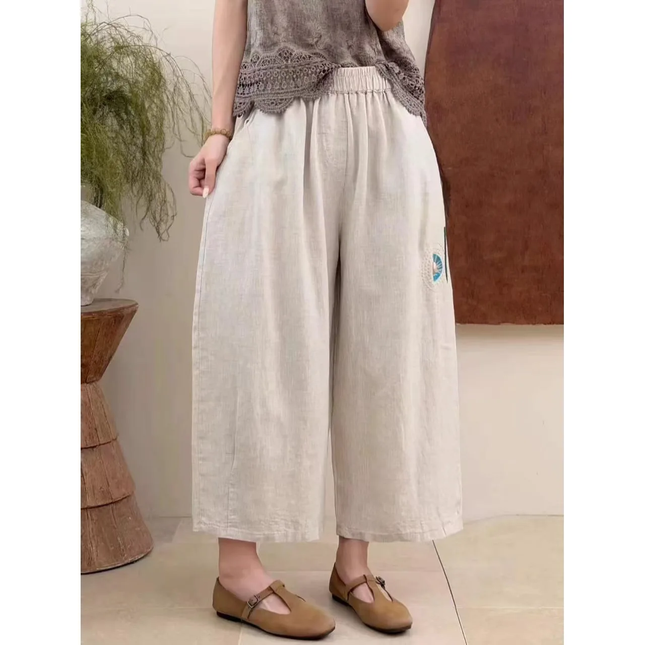 Casual Cotton Linen Men's Style Summer New Thin Wide Leg Pants Women's Large Size Small Figure Eight Parts Dad Pants
Casual Cotton Linen Men's Style Summer New Thin Wide Leg Pants Women's Large Size Small Figure Eight Parts Dad Pants