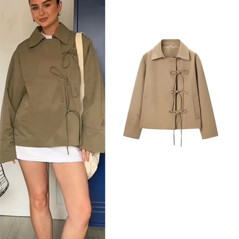 Winter New Women's Loose Fit Casual Style Long Sleeve Collar Jacket with Belt Knot Short Outerwear Polyester Fiber
Winter New Women's Loose Fit Casual Style Long Sleeve Collar Jacket with Belt Knot Short Outerwear Polyester Fiber