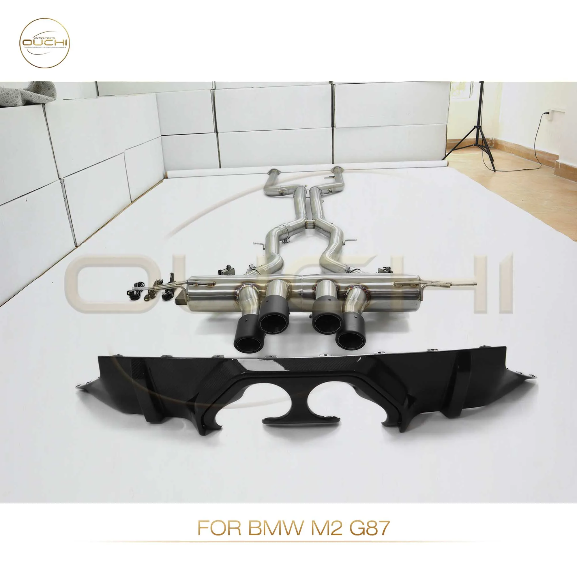 OUCHI Factory Direct Sales Stainless Steel Catback With Carbon Fiber Diffuser For BMW M2 G87 Muffler With Electronic Valve
OUCHI Factory Direct Sales Stainless Steel Catback With Carbon Fiber Diffuser For BMW M2 G87 Muffler With Electronic Valve