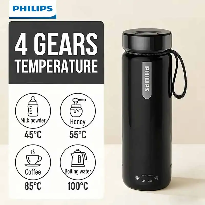 Philips 2-in-1 Electric Kettle & Vacuum Insulated Cup 350mL 4 Temp Settings SUS316 Stainless Steel Portable Travel Water Boiler
Philips 2-in-1 Electric Kettle & Vacuum Insulated Cup 350mL 4 Temp Settings SUS316 Stainless Steel Portable Travel Water Boiler