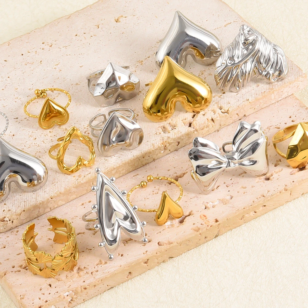5/10Pcs Chunky Irregular Heart Wedding Joyería Acero Inoxidable Mujer Waterproof Korean Y2k Bowknot Open Rings Bijoux Jewelry
5/10Pcs Chunky Irregular Heart Wedding Joyería Acero Inoxidable Mujer Waterproof Korean Y2k Bowknot Open Rings Bijoux Jewelry