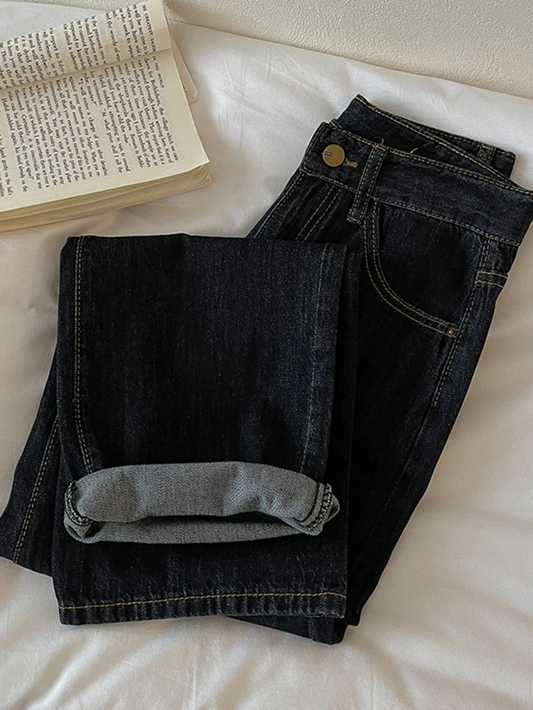 Slimming High Waist Wide Leg Jeans Women's Faionable Vintage Loose Hip Covering Denim Pants Summer Anti-Wrinkle Deep Color
Slimming High Waist Wide Leg Jeans Women's Faionable Vintage Loose Hip Covering Denim Pants Summer Anti-Wrinkle Deep Color