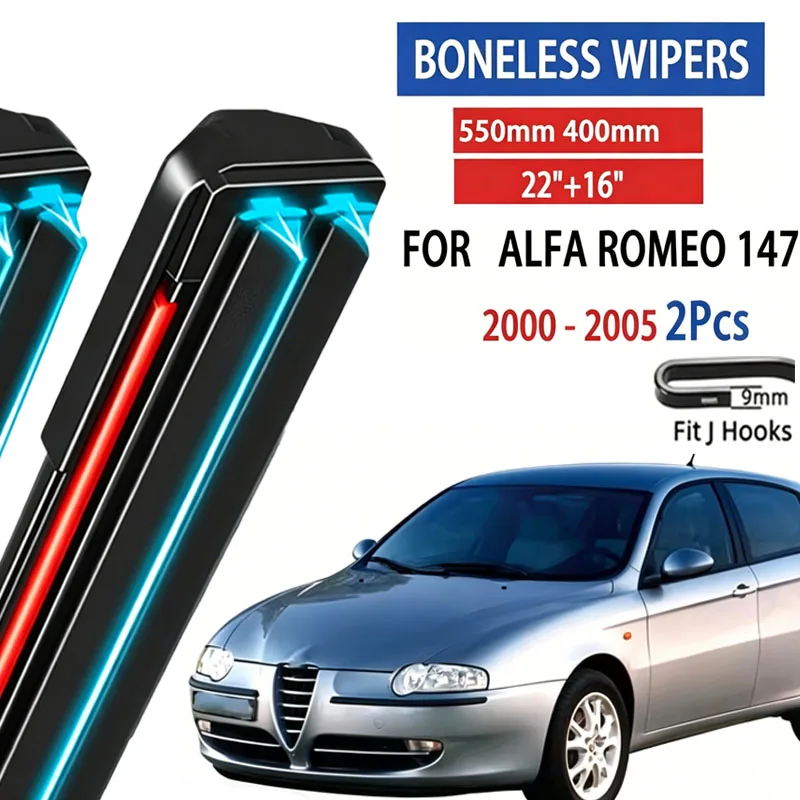 2pcs For Alfa Romeo 147 2000 - 2005 2001 202 2003 Car Front Wiper Soft Rubber Boneless Wiper HD Quiet Automotive Wiper 22"+16"
2pcs For Alfa Romeo 147 2000 - 2005 2001 202 2003 Car Front Wiper Soft Rubber Boneless Wiper HD Quiet Automotive Wiper 22"+16"