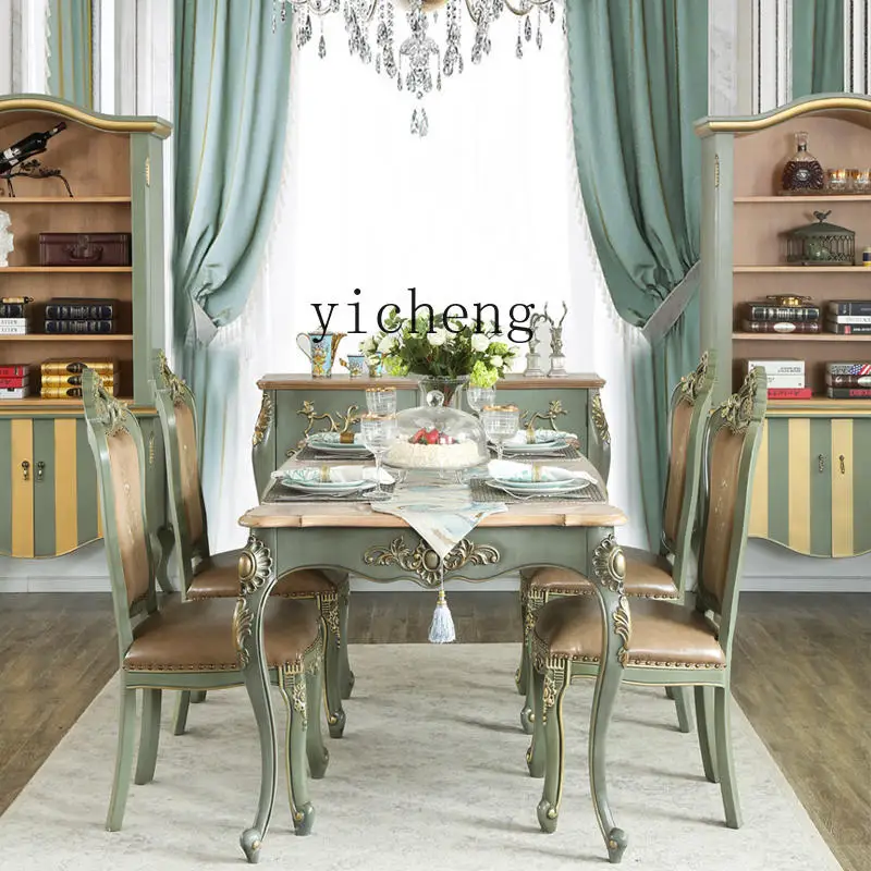 TQH classical style solid wood carving dining table rectangular retro restaurant European style dining table dining chair
TQH classical style solid wood carving dining table rectangular retro restaurant European style dining table dining chair