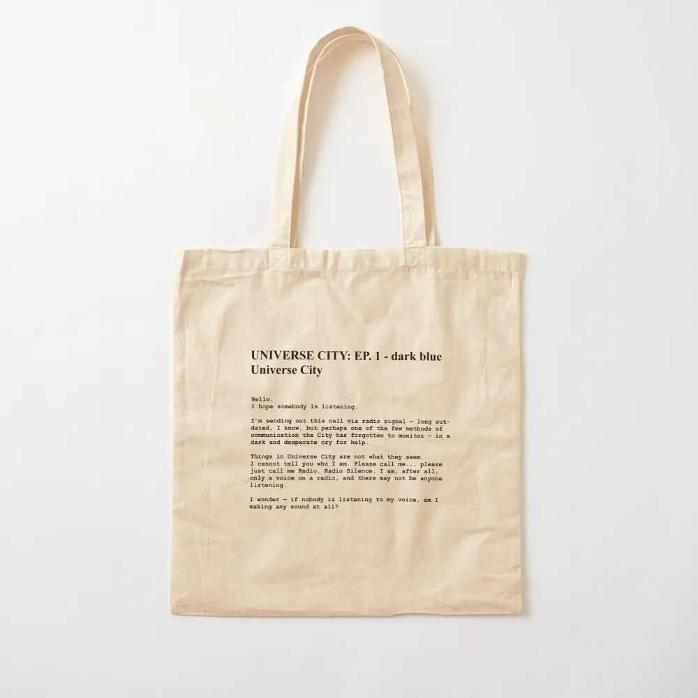 Radio Silence Quote - Universe City Tote Bag Candy bags Canvas bag for women Big bag Canvas Tote
Radio Silence Quote - Universe City Tote Bag Candy bags Canvas bag for women Big bag Canvas Tote