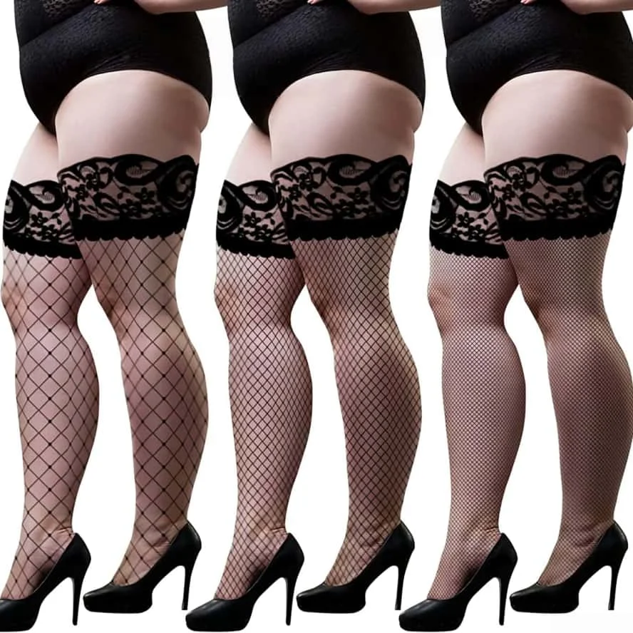 Lace Top Anti Slip Fishnet Long Socks Black White Sexy Girls Over Knee Thigh High Silk mesh Stockings for Women Plus Size XXXXXL
Lace Top Anti Slip Fishnet Long Socks Black White Sexy Girls Over Knee Thigh High Silk mesh Stockings for Women Plus Size XXXXXL