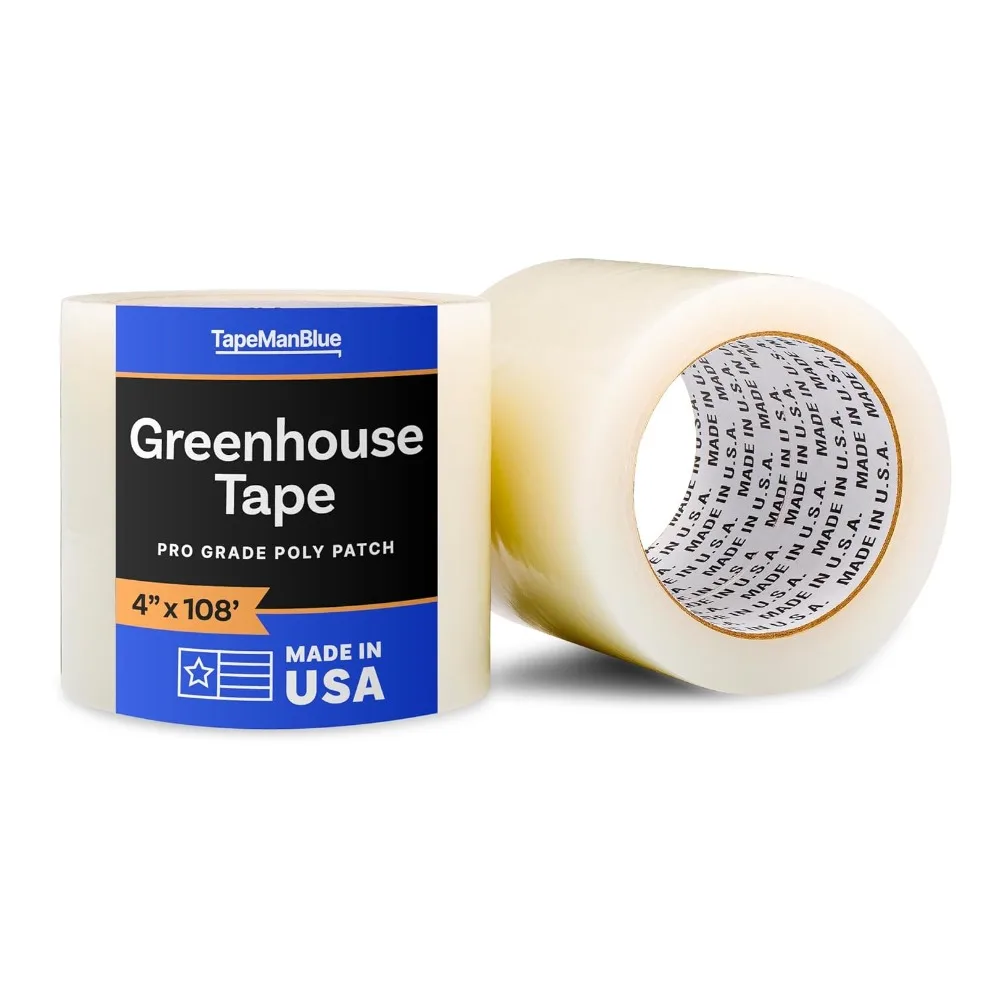 4" x 108' Roll of Greenhouse Repair Tape, Heavy Duty Clear Poly Patch Tape for Repairing Greenhouses and Plastic Sheeting, UV Resistant Polyethylene Film for Seaming & Splicing
4" x 108' Roll of Greenhouse Repair Tape, Heavy Duty Clear Poly Patch Tape for Repairing Greenhouses and Plastic Sheeting, UV Resistant Polyethylene Film for Seaming & Splicing