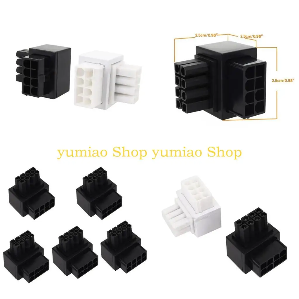 587B 5Pcs 8Pin Female 90 Degree Angled to 8 Pin Male Power Adapter for Desktops Graphics Video Card Power Steering Connector
587B 5Pcs 8Pin Female 90 Degree Angled to 8 Pin Male Power Adapter for Desktops Graphics Video Card Power Steering Connector