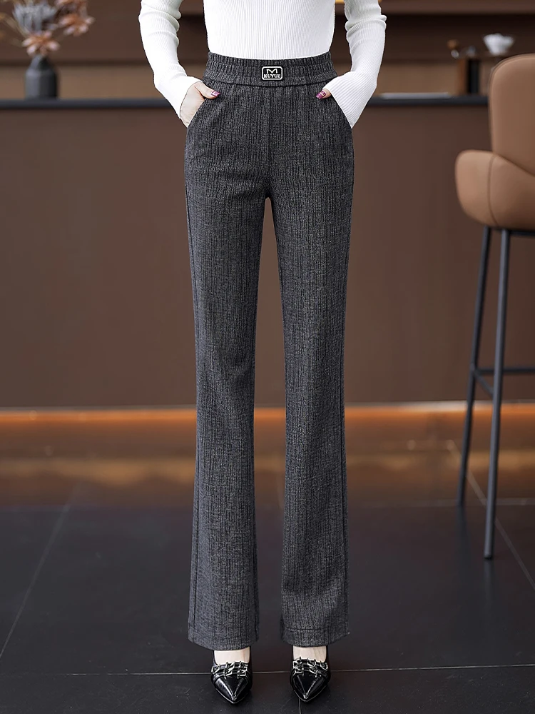 Gray Woolen Wide Leg Pants Women's Autumn Winter New Elastic High Waist Draped Casual Pants Trendy Nine Point Flared Pants
Gray Woolen Wide Leg Pants Women's Autumn Winter New Elastic High Waist Draped Casual Pants Trendy Nine Point Flared Pants