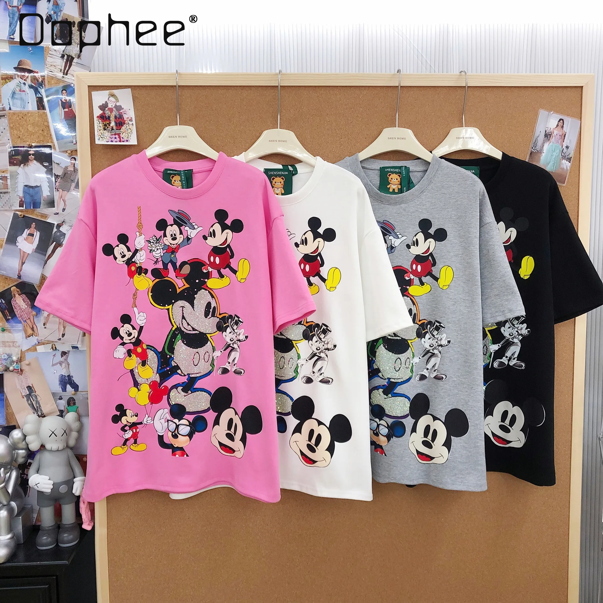 Модная женская футболка в американском стиле с мультяшным принтом, стразами и вышивкой, свободного кроя, из хлопка, с круглым вырезом и коротким рукавом
Модная женская футболка в американском стиле с мультяшным принтом, стразами и вышивкой, свободного кроя, из хлопка, с круглым вырезом и коротким рукавом