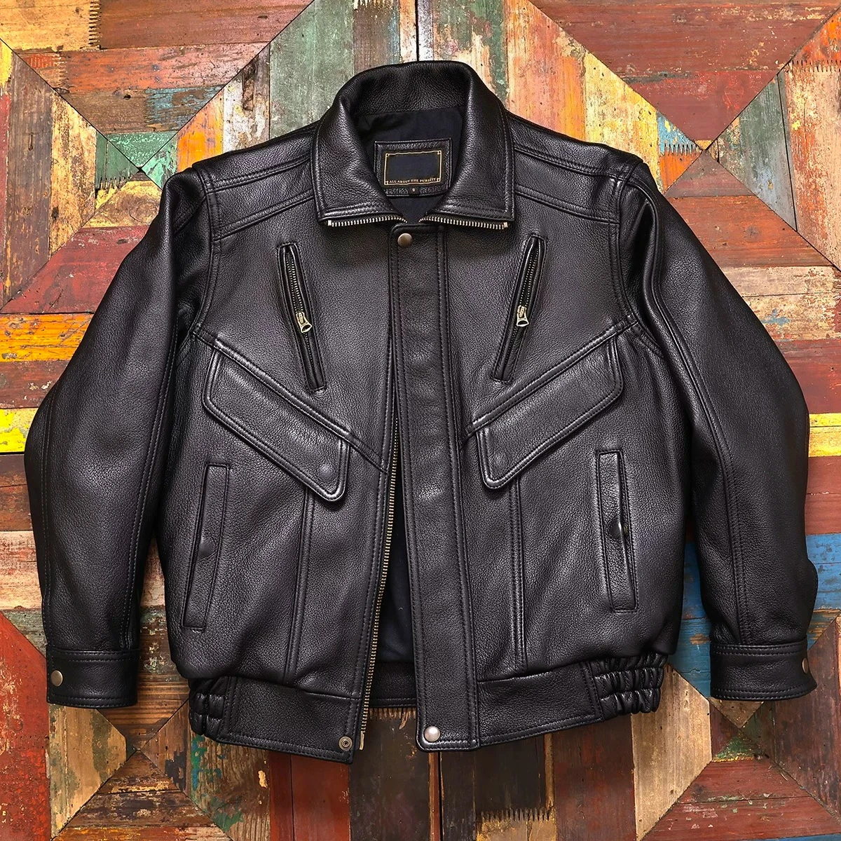 Vintage goatskin flight suit A2 genuine leather men's locomotive jacket
Vintage goatskin flight suit A2 genuine leather men's locomotive jacket