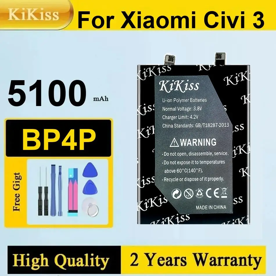 5100Mah Kikiss Battery BP4P For Xiaomi Civi 3
5100Mah Kikiss Battery BP4P For Xiaomi Civi 3