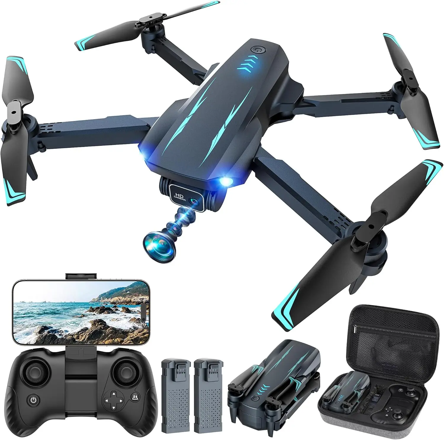 Дрон с камерой 1080P FPV, функцией удержания высоты, селфи по жестам, 3D-переворотом и полетом по маршрутным точкам для детей и начинающих
Дрон с камерой 1080P FPV, функцией удержания высоты, селфи по жестам, 3D-переворотом и полетом по маршрутным точкам для детей и начинающих