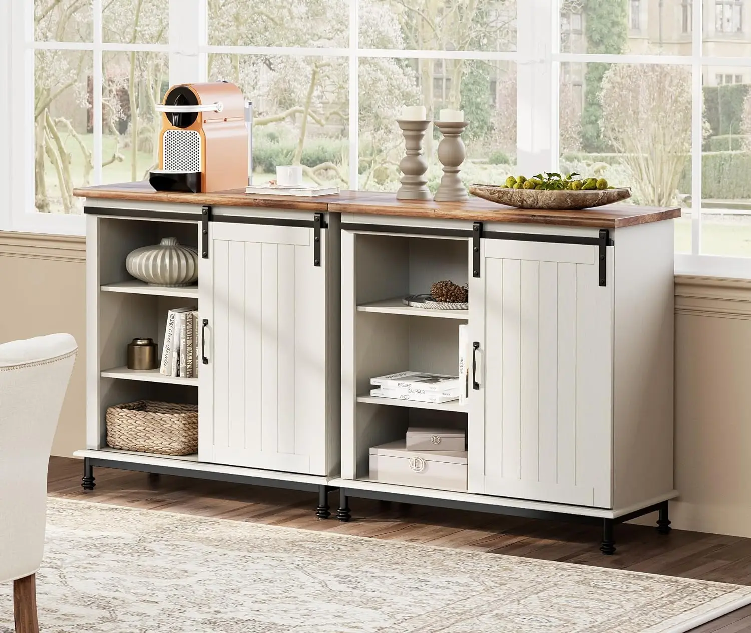 White Farmhouse Accent Buffet Sideboard, Storage Cabinet Console Table,Coffee Bar Entryway Table with Sliding Barn Door for Room
White Farmhouse Accent Buffet Sideboard, Storage Cabinet Console Table,Coffee Bar Entryway Table with Sliding Barn Door for Room